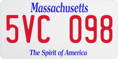 MA license plate 5VC098