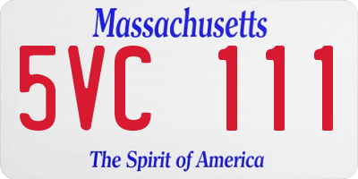 MA license plate 5VC111