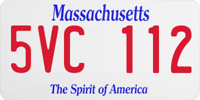 MA license plate 5VC112