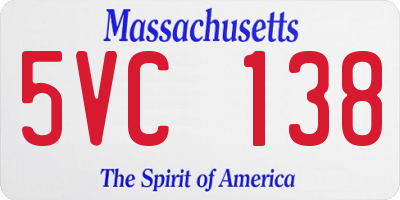 MA license plate 5VC138