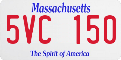 MA license plate 5VC150