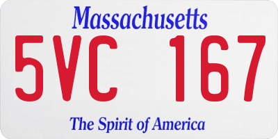 MA license plate 5VC167