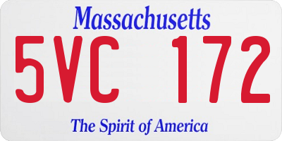 MA license plate 5VC172