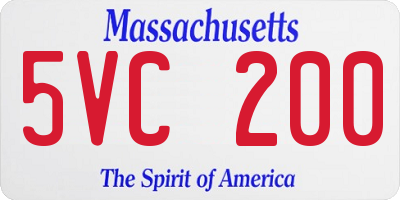 MA license plate 5VC200