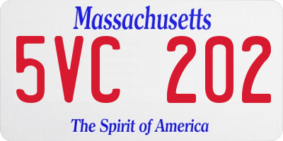 MA license plate 5VC202
