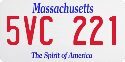 MA license plate 5VC221