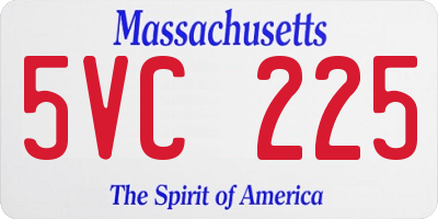 MA license plate 5VC225