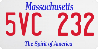 MA license plate 5VC232