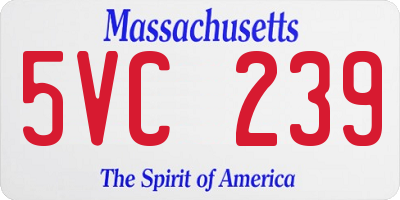 MA license plate 5VC239