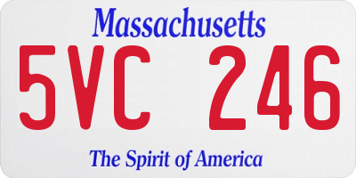 MA license plate 5VC246