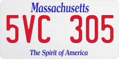 MA license plate 5VC305