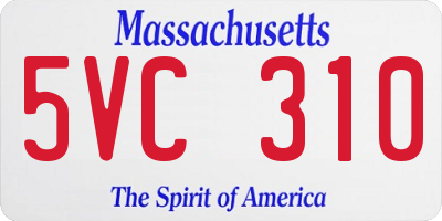 MA license plate 5VC310