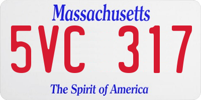 MA license plate 5VC317