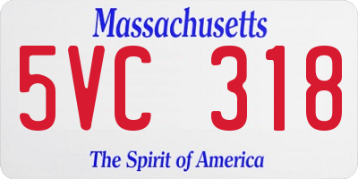 MA license plate 5VC318