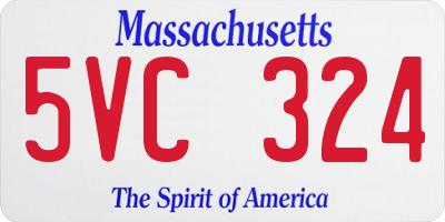 MA license plate 5VC324