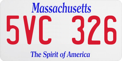 MA license plate 5VC326