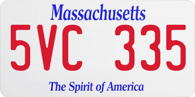 MA license plate 5VC335