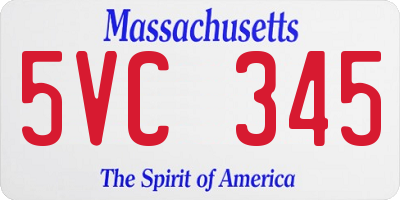 MA license plate 5VC345
