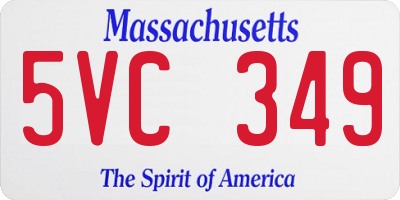 MA license plate 5VC349