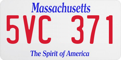 MA license plate 5VC371