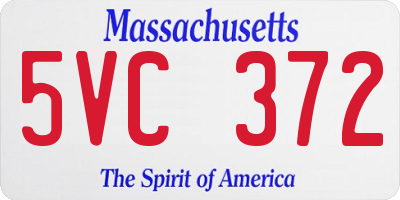 MA license plate 5VC372