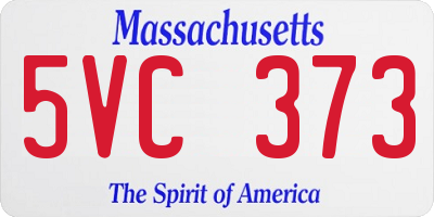 MA license plate 5VC373