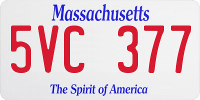 MA license plate 5VC377