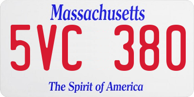 MA license plate 5VC380