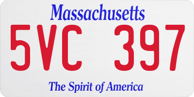 MA license plate 5VC397