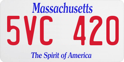 MA license plate 5VC420