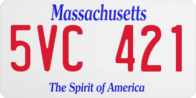 MA license plate 5VC421