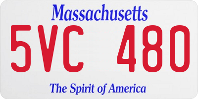 MA license plate 5VC480