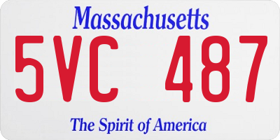 MA license plate 5VC487