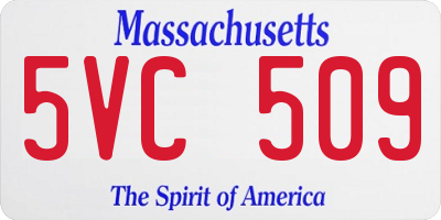 MA license plate 5VC509
