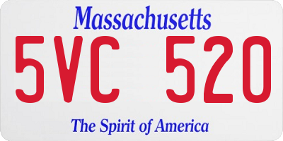 MA license plate 5VC520