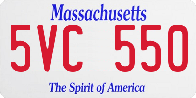 MA license plate 5VC550