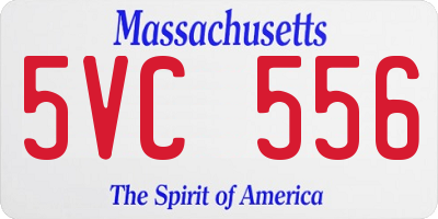 MA license plate 5VC556