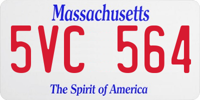 MA license plate 5VC564