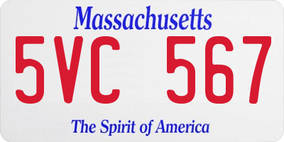 MA license plate 5VC567