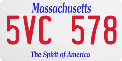 MA license plate 5VC578
