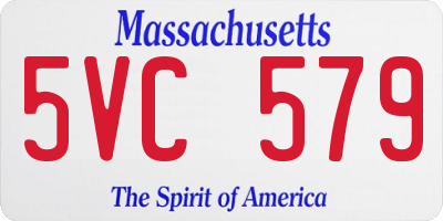 MA license plate 5VC579