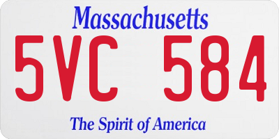 MA license plate 5VC584