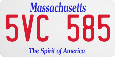 MA license plate 5VC585