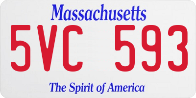 MA license plate 5VC593