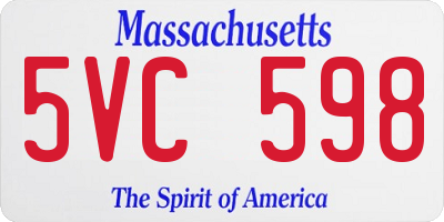 MA license plate 5VC598
