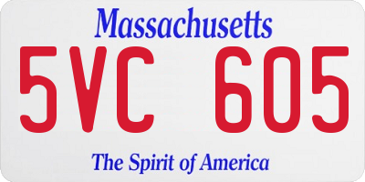 MA license plate 5VC605