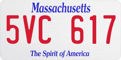 MA license plate 5VC617