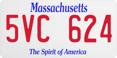 MA license plate 5VC624