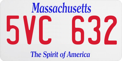 MA license plate 5VC632