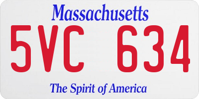MA license plate 5VC634